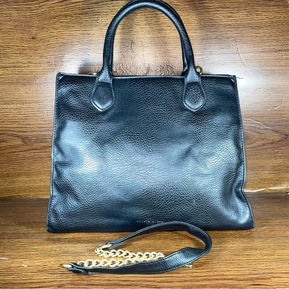 Olivia & Joy Vegan Satchel Black Women’s Shoulder Handle Bag